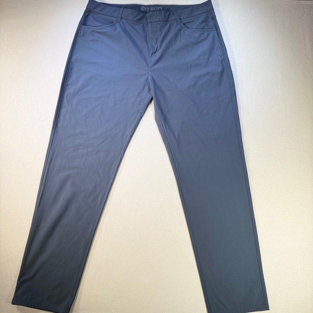 Vuori Mens 38 Meta Pant  Grey Technical Chino Performance Trousers Classic Nice - Picture 2 of 16